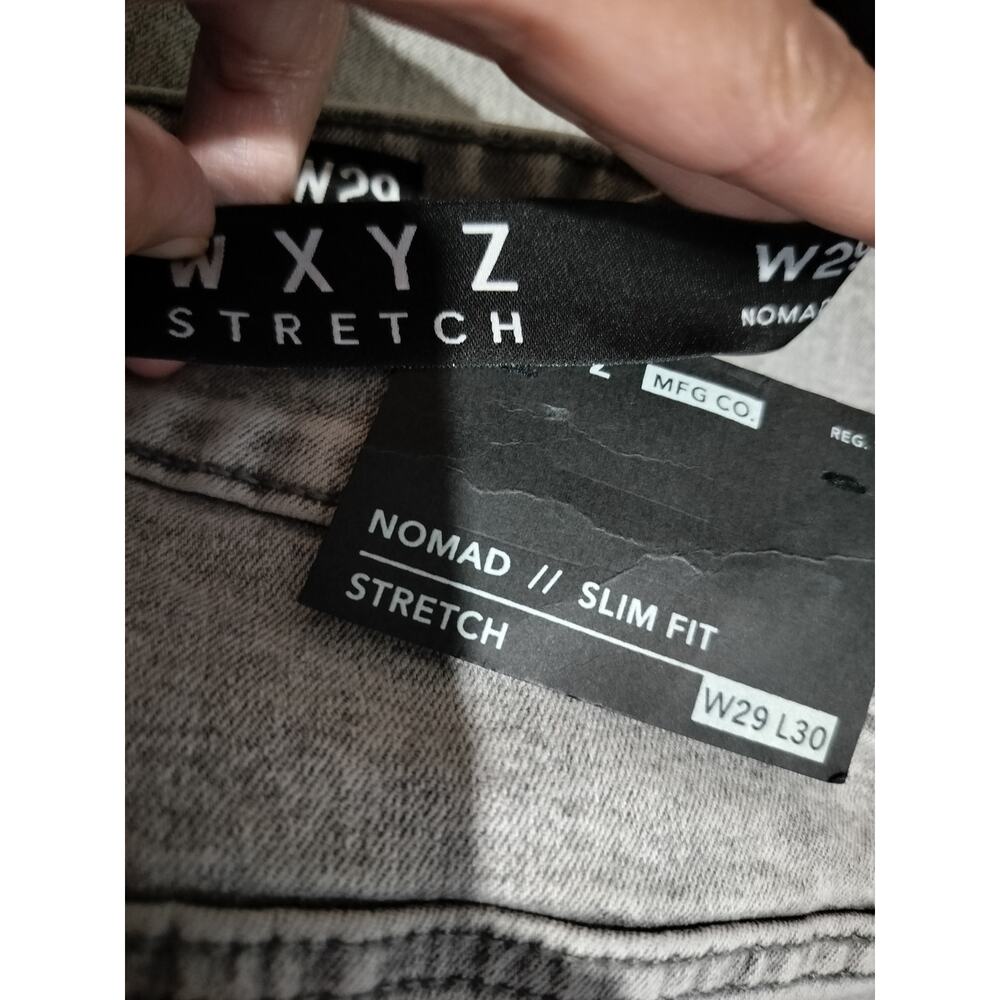 M648) WXYZ Nomad Men's Gray Slim Fit Stretch Denim Jeans Size W29/L30 - Picture 6 of 8
